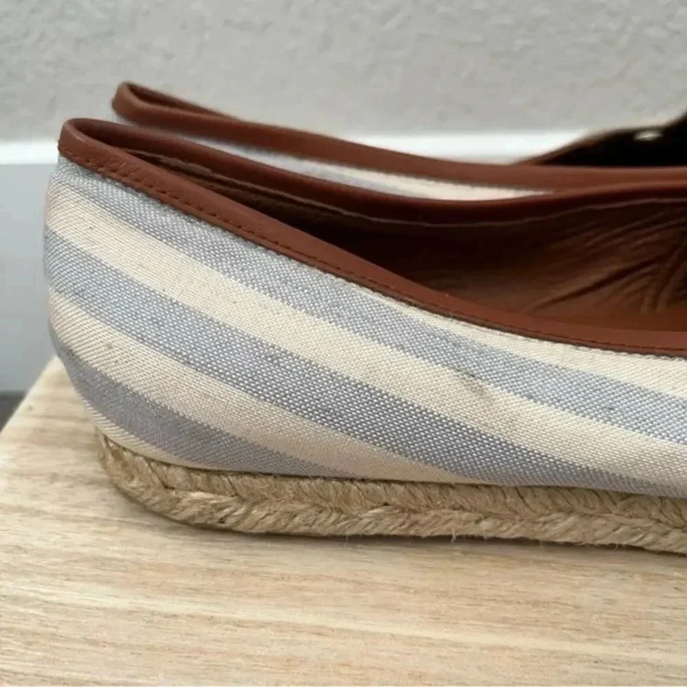 Hunter Adler Blue & White Stripe Espadrille Flats 40 / 9